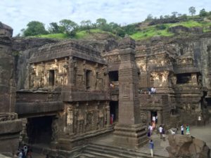 Rock cut ancient Kailasa temple of Aurangabad