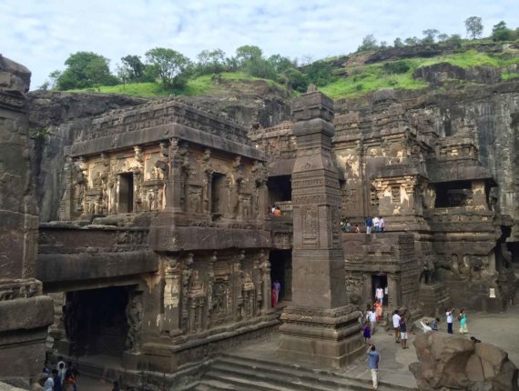 Rock cut ancient Kailasa temple of Aurangabad