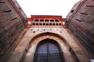 Grand entrance of Shaniwarwada Fort in Pune, India